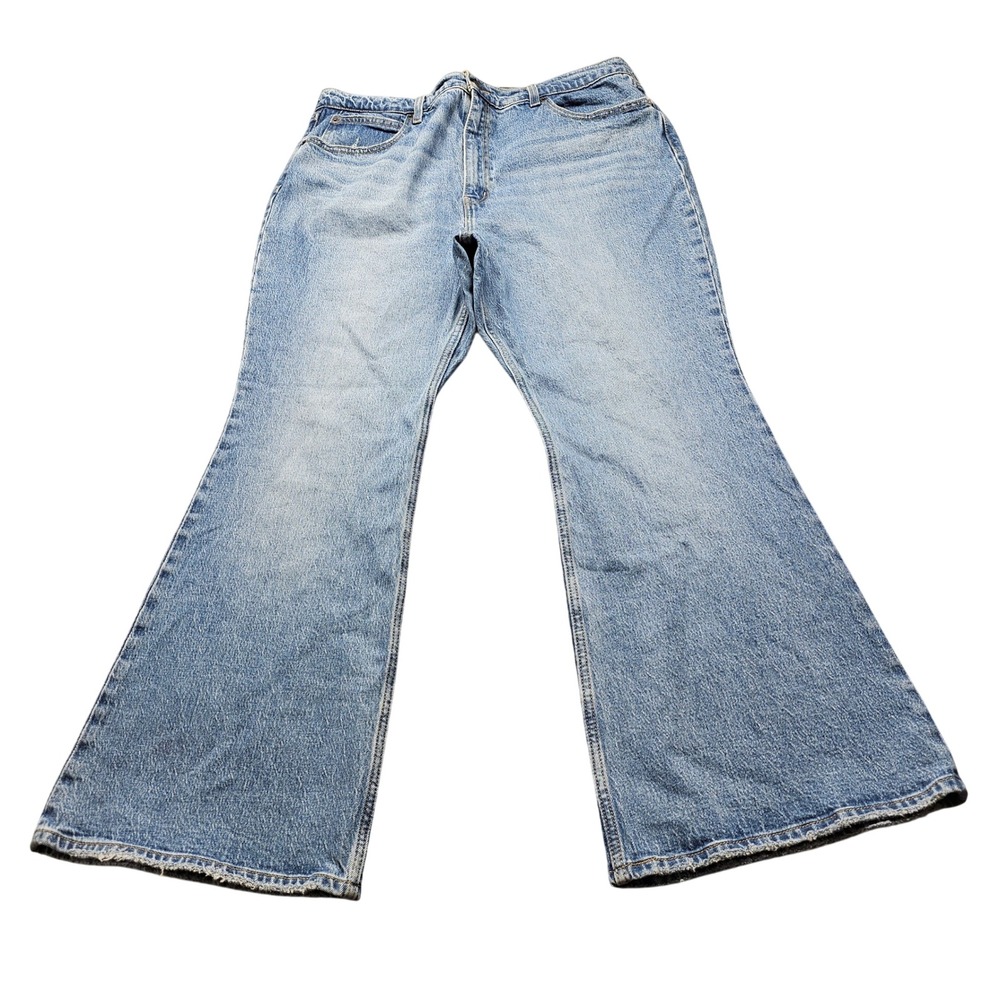 Levi's Premium 70s High Flare Jeans Womens 34 Blue Denim Medium Wash Retro Wide